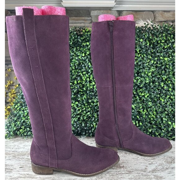Volatile Shoes - VERY VOLATILE Whistler Boots Women’s 6.5 Purple Suede Mid Calf Zip Casual Boho